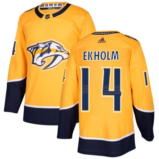 Men's Adidas Nashville Predators #14 Mattias Ekholm Authentic Gold Home NHL Jersey Men's Adidas Nashville Predators #14 Mattias Ekholm Authentic Gold Home NHL Jersey