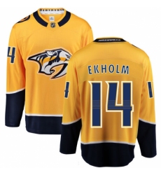 Men's Nashville Predators #14 Mattias Ekholm Fanatics Branded Gold Home Breakaway NHL Jersey