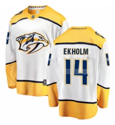 Men's Nashville Predators #14 Mattias Ekholm Fanatics Branded White Away Breakaway NHL Jersey