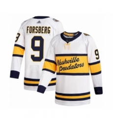 Men's Nashville Predators #9 Filip Forsberg Authentic White 2020 Winter Classic Hockey Jersey