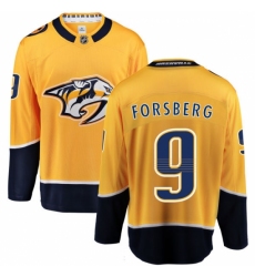 Men's Nashville Predators #9 Filip Forsberg Fanatics Branded Gold Home Breakaway NHL Jersey