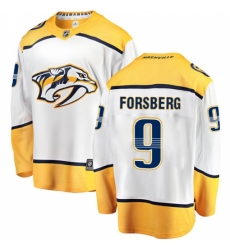 Men's Nashville Predators #9 Filip Forsberg Fanatics Branded White Away Breakaway NHL Jersey