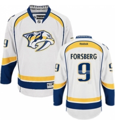 Men's Reebok Nashville Predators #9 Filip Forsberg Authentic White Away NHL Jersey