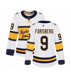 Women's Nashville Predators #9 Filip Forsberg Authentic White 2020 Winter Classic Hockey Jersey