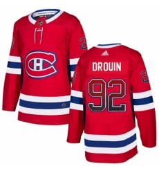 Men's Adidas Montreal Canadiens #92 Jonathan Drouin Authentic Red Drift Fashion NHL Jersey