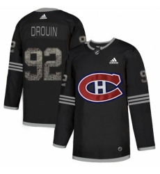 Men's Adidas Montreal Canadiens #92 Jonathan Drouin Black Authentic Classic Stitched NHL Jersey