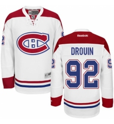 Men's Reebok Montreal Canadiens #92 Jonathan Drouin Authentic White Away NHL Jersey