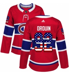 Women's Adidas Montreal Canadiens #92 Jonathan Drouin Authentic Red USA Flag Fashion NHL Jersey