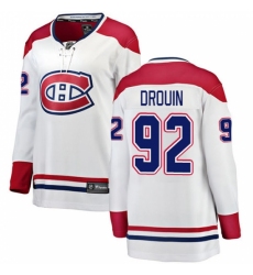 Women's Montreal Canadiens #92 Jonathan Drouin Authentic White Away Fanatics Branded Breakaway NHL Jersey