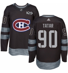 Men's Adidas Montreal Canadiens #90 Tomas Tatar Authentic Black 1917-2017 100th Anniversary NHL Jersey