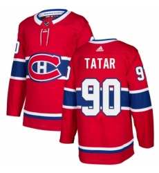 Men's Adidas Montreal Canadiens #90 Tomas Tatar Authentic Red Home NHL Jersey