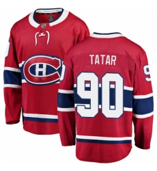 Men's Montreal Canadiens #90 Tomas Tatar Authentic Red Home Fanatics Branded Breakaway NHL Jersey