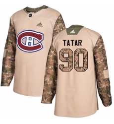 Youth Adidas Montreal Canadiens #90 Tomas Tatar Authentic Camo Veterans Day Practice NHL Jersey