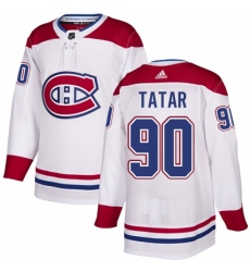 Youth Adidas Montreal Canadiens #90 Tomas Tatar Authentic White Away NHL Jersey