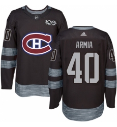 Men's Adidas Montreal Canadiens #40 Joel Armia Authentic Black 1917-2017 100th Anniversary NHL Jersey