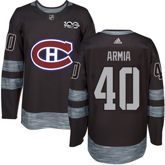 Men's Adidas Montreal Canadiens #40 Joel Armia Authentic Black 1917-2017 100th Anniversary NHL Jersey Men's Adidas Montreal Canadiens #40 Joel Armia Authentic Black 1917-2017 100th Anniversary NHL Jersey