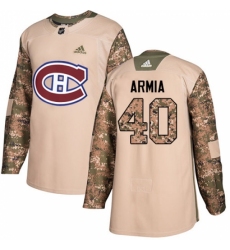 Men's Adidas Montreal Canadiens #40 Joel Armia Authentic Camo Veterans Day Practice NHL Jersey