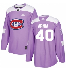 Men's Adidas Montreal Canadiens #40 Joel Armia Authentic Purple Fights Cancer Practice NHL Jersey