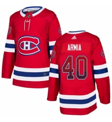 Men's Adidas Montreal Canadiens #40 Joel Armia Authentic Red Drift Fashion NHL Jersey