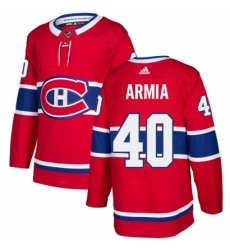 Men's Adidas Montreal Canadiens #40 Joel Armia Authentic Red Home NHL Jersey