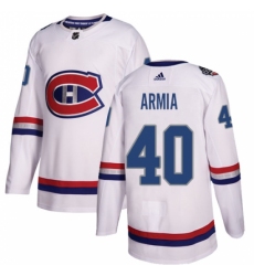 Men's Adidas Montreal Canadiens #40 Joel Armia Authentic White 2017 100 Classic NHL Jersey