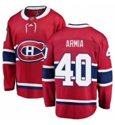 Men's Montreal Canadiens #40 Joel Armia Authentic Red Home Fanatics Branded Breakaway NHL Jersey