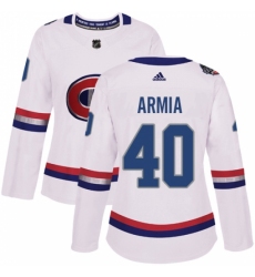 Women's Adidas Montreal Canadiens #40 Joel Armia Authentic White 2017 100 Classic NHL Jersey