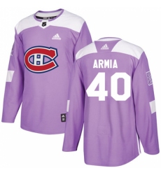 Youth Adidas Montreal Canadiens #40 Joel Armia Authentic Purple Fights Cancer Practice NHL Jersey
