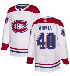 Youth Adidas Montreal Canadiens #40 Joel Armia Authentic White Away NHL Jersey