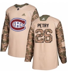 Men's Adidas Montreal Canadiens #26 Jeff Petry Authentic Camo Veterans Day Practice NHL Jersey