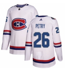 Men's Adidas Montreal Canadiens #26 Jeff Petry Authentic White 2017 100 Classic NHL Jersey