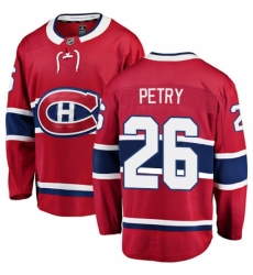 Men's Montreal Canadiens #26 Jeff Petry Authentic Red Home Fanatics Branded Breakaway NHL Jersey