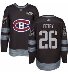 Men's Reebok Montreal Canadiens #26 Jeff Petry Authentic Black 1917-2017 100th Anniversary NHL Jersey