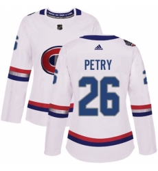 Women's Adidas Montreal Canadiens #26 Jeff Petry Authentic White 2017 100 Classic NHL Jersey