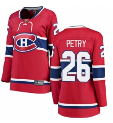 Women's Montreal Canadiens #26 Jeff Petry Authentic Red Home Fanatics Branded Breakaway NHL Jersey