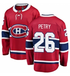 Youth Montreal Canadiens #26 Jeff Petry Authentic Red Home Fanatics Branded Breakaway NHL Jersey