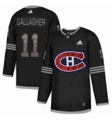 Men's Adidas Montreal Canadiens #11 Brendan Gallagher Black Authentic Classic Stitched NHL Jersey
