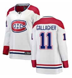 Women's Montreal Canadiens #11 Brendan Gallagher Authentic White Away Fanatics Branded Breakaway NHL Jersey