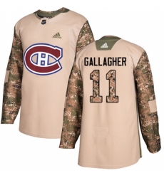 Youth Adidas Montreal Canadiens #11 Brendan Gallagher Authentic Camo Veterans Day Practice NHL Jersey