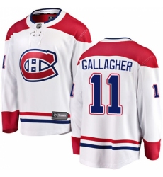 Youth Montreal Canadiens #11 Brendan Gallagher Authentic White Away Fanatics Branded Breakaway NHL Jersey