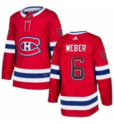 Men's Adidas Montreal Canadiens #6 Shea Weber Authentic Red Drift Fashion NHL Jersey