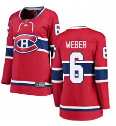 Women's Montreal Canadiens #6 Shea Weber Authentic Red Home Fanatics Branded Breakaway NHL Jersey