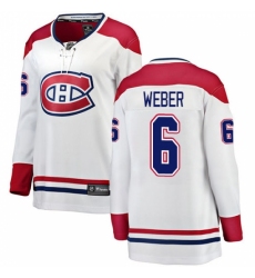 Women's Montreal Canadiens #6 Shea Weber Authentic White Away Fanatics Branded Breakaway NHL Jersey