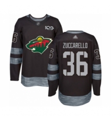 Men's Minnesota Wild #36 Mats Zuccarello Authentic Black 1917-2017 100th Anniversary Hockey Jersey