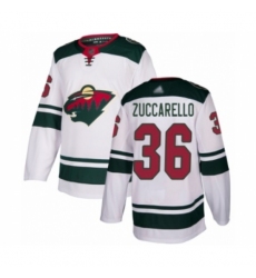 Men's Minnesota Wild #36 Mats Zuccarello Authentic White Away Hockey Jersey