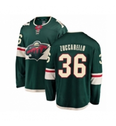 Youth Minnesota Wild #36 Mats Zuccarello Authentic Green Home Fanatics Branded Breakaway Hockey Jersey