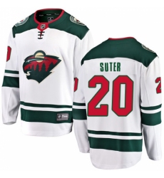 Men's Minnesota Wild #20 Ryan Suter Authentic White Away Fanatics Branded Breakaway NHL Jersey