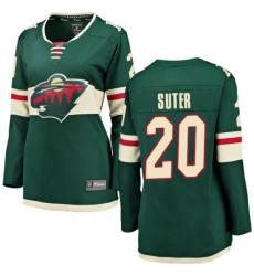 Women's Minnesota Wild #20 Ryan Suter Authentic Green Home Fanatics Branded Breakaway NHL Jersey