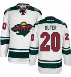 Women's Reebok Minnesota Wild #20 Ryan Suter Authentic White Away NHL Jersey