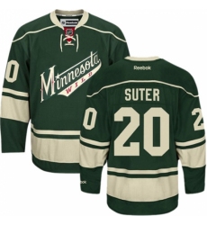 Women's Reebok Minnesota Wild #20 Ryan Suter Premier Green Third NHL Jersey